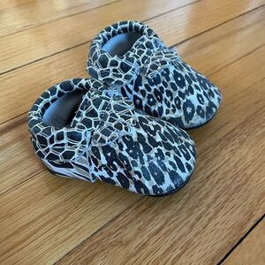Leopard Print Kid Freshly Picked Baby Leather Moccasins - Size 3